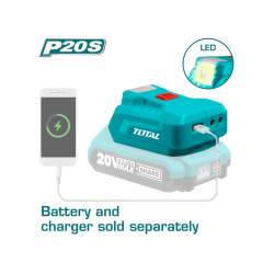 TOTAL CARGADOR BATERIA LITIO  20V TIPO USB 5V TUCLI2022