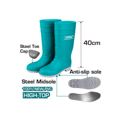 TOTAL BOTA DE HULE PUNTA/SUELA ACERO VERDE TSP302S1P.44